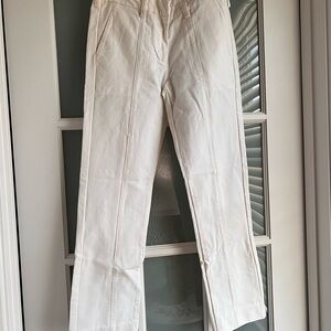 Narciso Rodriguez White Textured Trousers